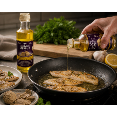 White truffle flavored oil
