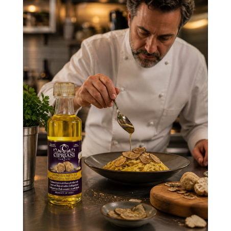 White truffle flavored oil